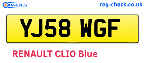YJ58WGF are the vehicle registration plates.