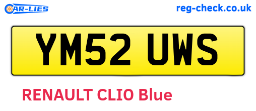 YM52UWS are the vehicle registration plates.