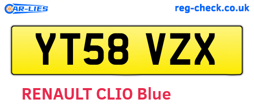 YT58VZX are the vehicle registration plates.