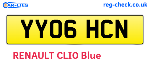 YY06HCN are the vehicle registration plates.