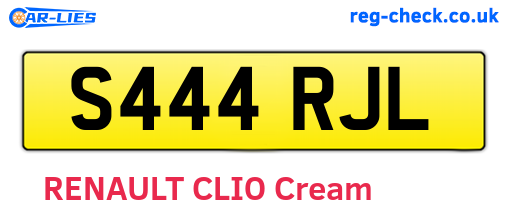 S444RJL are the vehicle registration plates.