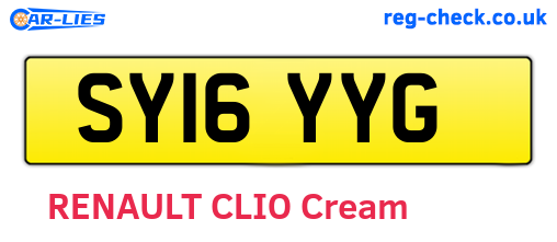 SY16YYG are the vehicle registration plates.