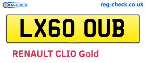 LX60OUB are the vehicle registration plates.