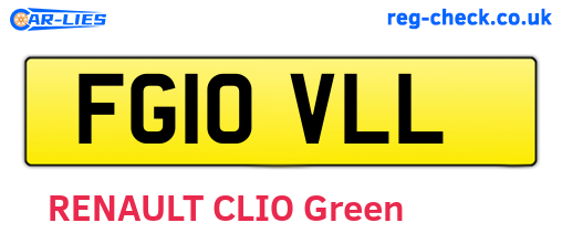 FG10VLL are the vehicle registration plates.
