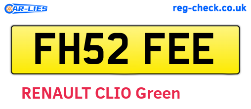 FH52FEE are the vehicle registration plates.