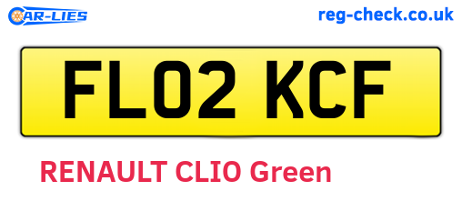 FL02KCF are the vehicle registration plates.