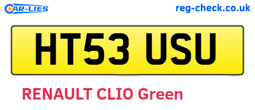 HT53USU are the vehicle registration plates.