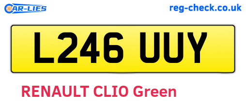 L246UUY are the vehicle registration plates.