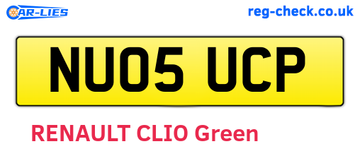NU05UCP are the vehicle registration plates.