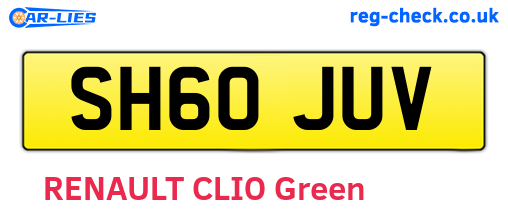 SH60JUV are the vehicle registration plates.