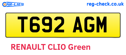 T692AGM are the vehicle registration plates.