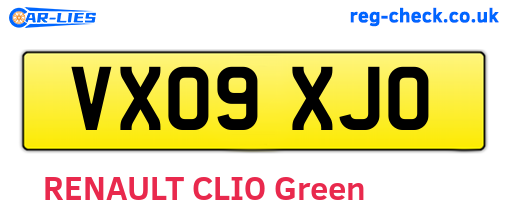 VX09XJO are the vehicle registration plates.