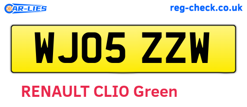 WJ05ZZW are the vehicle registration plates.
