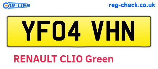 YF04VHN are the vehicle registration plates.
