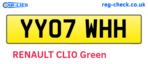 YY07WHH are the vehicle registration plates.