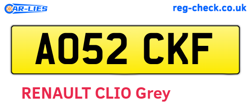 AO52CKF are the vehicle registration plates.