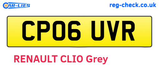 CP06UVR are the vehicle registration plates.