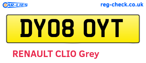 DY08OYT are the vehicle registration plates.