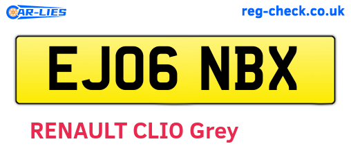 EJ06NBX are the vehicle registration plates.