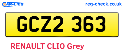 GCZ2363 are the vehicle registration plates.