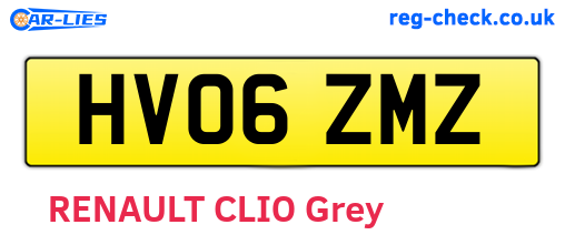 HV06ZMZ are the vehicle registration plates.