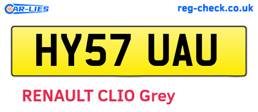 HY57UAU are the vehicle registration plates.