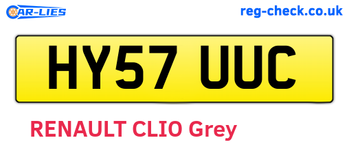 HY57UUC are the vehicle registration plates.