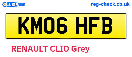 KM06HFB are the vehicle registration plates.