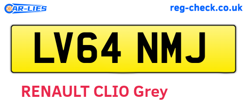 LV64NMJ are the vehicle registration plates.