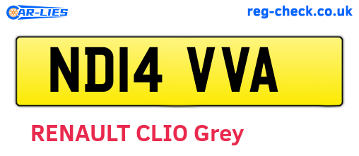 ND14VVA are the vehicle registration plates.