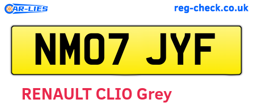 NM07JYF are the vehicle registration plates.
