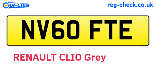 NV60FTE are the vehicle registration plates.