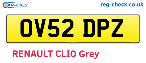 OV52DPZ are the vehicle registration plates.