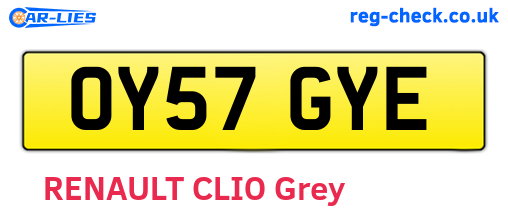 OY57GYE are the vehicle registration plates.