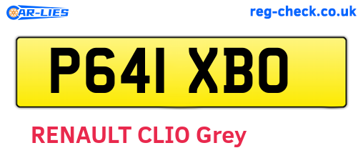 P641XBO are the vehicle registration plates.