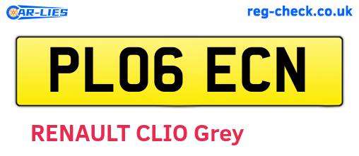 PL06ECN are the vehicle registration plates.