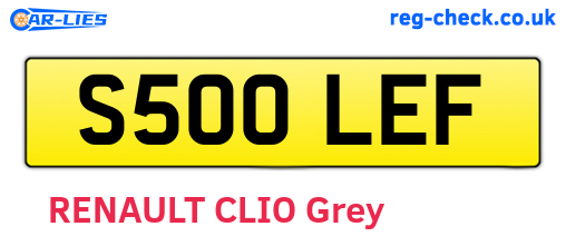 S500LEF are the vehicle registration plates.