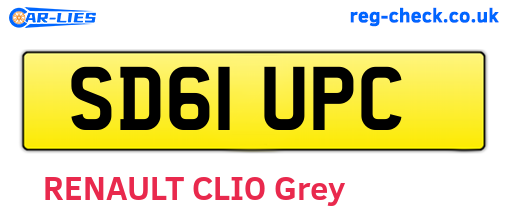 SD61UPC are the vehicle registration plates.