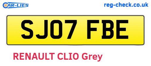 SJ07FBE are the vehicle registration plates.