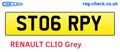ST06RPY are the vehicle registration plates.