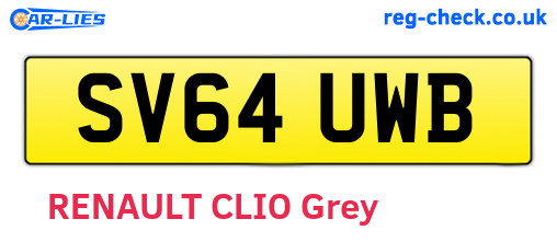 SV64UWB are the vehicle registration plates.