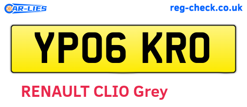 YP06KRO are the vehicle registration plates.