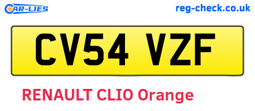 CV54VZF are the vehicle registration plates.