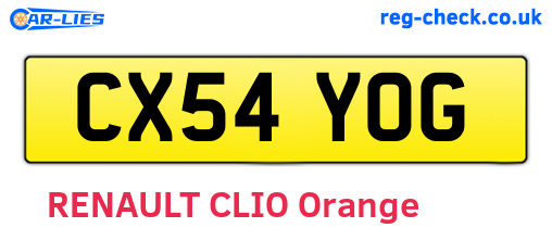 CX54YOG are the vehicle registration plates.