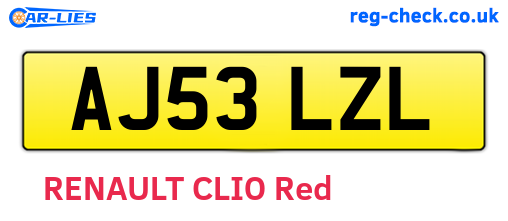 AJ53LZL are the vehicle registration plates.