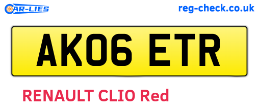 AK06ETR are the vehicle registration plates.