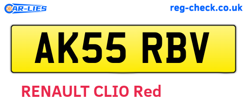 AK55RBV are the vehicle registration plates.