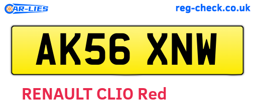 AK56XNW are the vehicle registration plates.