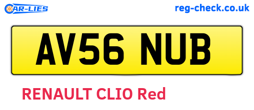 AV56NUB are the vehicle registration plates.