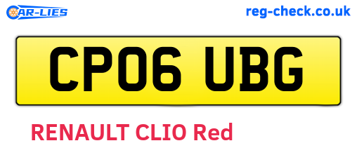 CP06UBG are the vehicle registration plates.